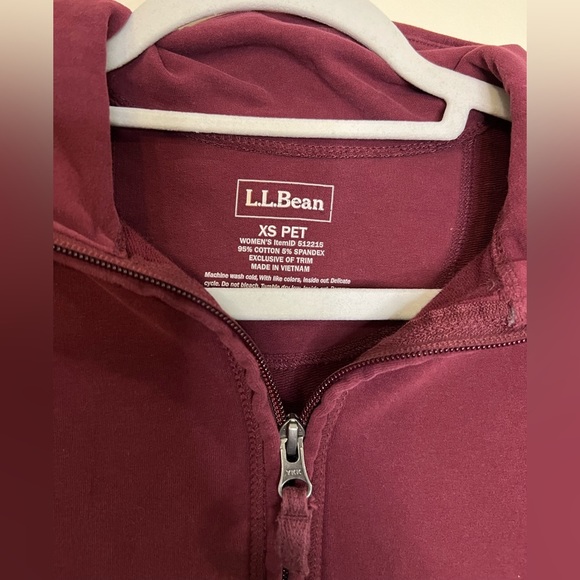 L.L. Bean Quarter Zip Red Port Womens Ultrasoft Sweats Pullover XS Petite - Picture 4 of 5